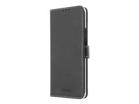 Insmat Exclusive Flip Case - Läppäkansi matkapuhelimelle - aito nahka, paperi, pahvi, polykarbonaatti, alumiinifolio - musta malleihin OnePlus 8 650-2854