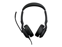 Jabra Evolve2 50 UC Stereo - Kuulokkeet + mikrofoni - korvien päällä - langallinen - aktiivinen melunpoisto - USB-C - musta - Zoom-sertifioitu, sertifioitu Microsoft Teamsille, Cisco Webex Certified, Alcatel-Lucent -sertifioitu, Avaya-sertifioitu, Unify-sertifioitu, Amazon Chime -sertifioitu 25089-989-899