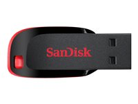 SanDisk Cruzer Blade - USB Flash-asema - 32 Gt - USB 2.0 - punainen, kiiltävä musta SDCZ50-032G-B35