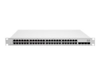 Cisco Meraki Cloud Managed MS210-48LP - Kytkin - 48 x 1000Base-T + 4 x Gigabit SFP (uplink) - PoE+ (370 W) MS210-48LP-HW