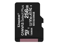 Kingston Canvas Select Plus - Flash-muistikortti - 256 Gt - A1 / Video Class V30 / UHS Class 3 / Class10 - microSDXC UHS-I SDCS2/256GBSP