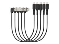 Kensington Charge & Sync USB-C Cable (5-pack) - USB-kaapeli - USB (uros) kulmikas to 24 pin USB-C (uros) suora - USB 2.0 - 20 V - 3 A - 32.7 cm - musta (pakkaus sisältää 5) K65610WW