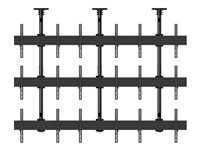 Multibrackets M Ceiling Mount Pro MBC3X3U2 - Asennuspakkaus (12 laajennusputkea (80 cm), 3 kattolevyn suojusta, 18 pole clamps, 24 rails, 36 fixed arms, 3 kattolevyä) malleihin 18 LCD-näyttöä - alumiini, teräs - musta -näytön koko: 40"-65" - kattoon asennettava 7350073733613