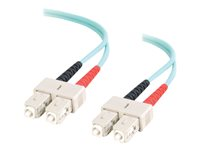 C2G SC-SC 10Gb 50/125 OM3 Duplex Multimode PVC Fiber Optic Cable (LSZH) - Verkkokaapeli - SC (monitila) (uros) to SC (monitila) (uros) - 2 m - kuituoptinen - kaksipuolinen (duplex) - 50 / 125 micron - OM3 - ei sisällä halogeenia - sinivihreä 85514