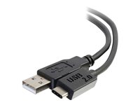 C2G 2m USB 2.0 USB Type C to USB A Cable M/M - USB C Cable Black - USB-kaapeli - USB (uros) to 24 pin USB-C (uros) - USB 2.0 - 2 m - valettu - musta 88871