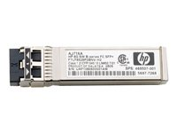 HPE B-Series - SFP+ lähetin-vastaanotin-moduuli - 8Gt kuitukanava (SW) - Kuitukanava (Fibre Channel) malleihin Brocade 16Gb/12, 16Gb/24; HPE 8/24, 8/8; StoreFabric SN4000, SN6500, SN8600B 4-slot AJ716B