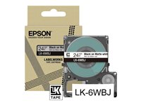Epson LabelWorks LK-6WBJ - Black on matte white - Rulla (2,4 cm x 8 m) 1 kasetti(a) ripustuslaatikko - nauhakasetti malleihin LabelWorks LW-C610 C53S672064