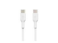 Belkin BoostCharge - USB-kaapeli - 24 pin USB-C (uros) to 24 pin USB-C (uros) - 2 m - valkoinen CAB003BT2MWH