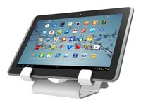 Compulocks Universal Tablet Holder with Coiled Cable Lock - Teline malleihin tabletti - lukittava - korkealaatuinen alumiini - valkoinen - työpöytä CL12CUTHWB