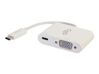 C2G USB C to VGA Video Adapter w/ Power Delivery - USB Type C to VGA White - Ulkoinen videoadapteri - USB-C - VGA - valkoinen 80495