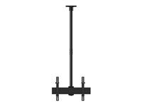 Multibrackets M Ceiling Mount Pro MBC1UX2 - Asennuspakkaus (kattolevy, kattolevyn suojus, 4 tilt arms, 2 tolppakiinnikettä, 2 rails, 2 laajennusputkea (80 cm)) malleihin 2 LCD-näyttöä - alumiini, teräs - musta -näytön koko: 40"-65" - kattoon asennettava 7350073733453