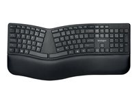 Kensington Pro Fit Ergo Wireless Keyboard - Näppäimistö - langaton - 2.4 GHz, Bluetooth 4.0 - pohjoismainen - musta K75401PN